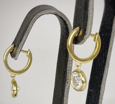 Aros de Plata 925 Chapada en Oro con Moissanita 1 Quilate